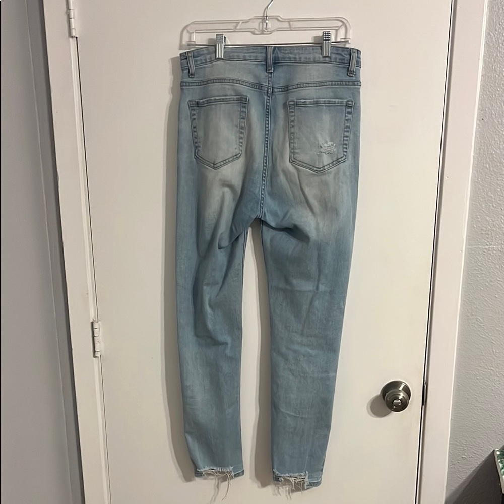 Light Blue Distressed Women Jeans - Picture 2 of 2